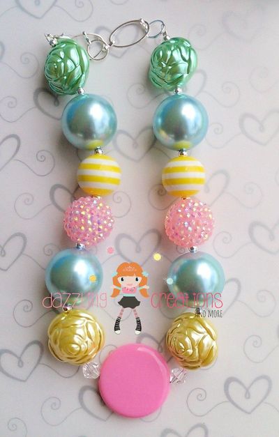 Pink circle chunky necklace