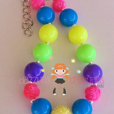 Summer neon and bright chunky necklace