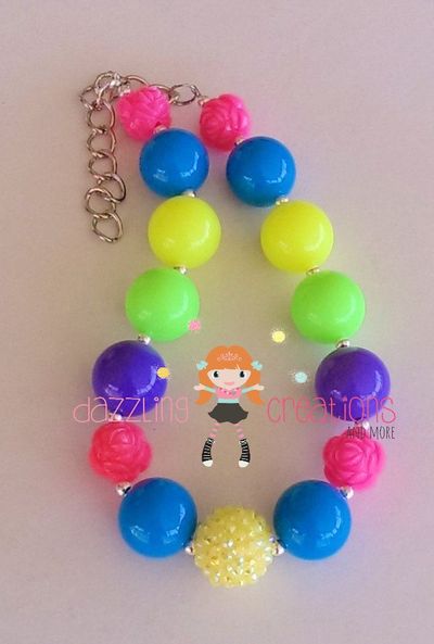 Summer neon and bright chunky necklace