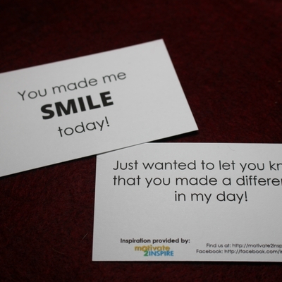 "thank you" mini-card - you make me smile - (for everyone)