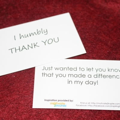 "thank you" mini-cards - i humbly thank you - (for everyone)