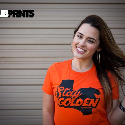 Women's stay golden orange tee