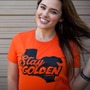 Women's Stay Golden Orange Tee-1