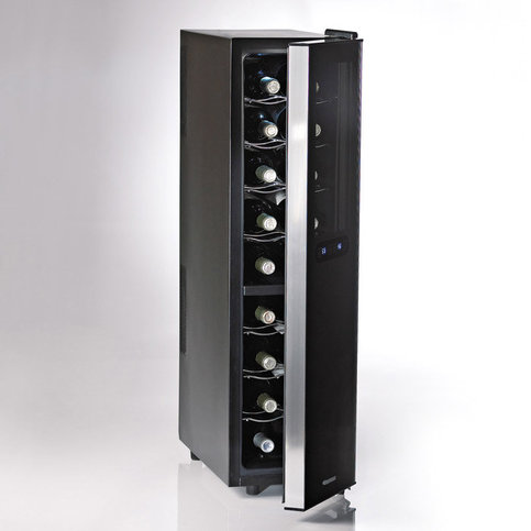 Wine Enthusiast Silent 18 Bottle Dual Zone Touchscreen Wine Refrigerator Slimline Edition