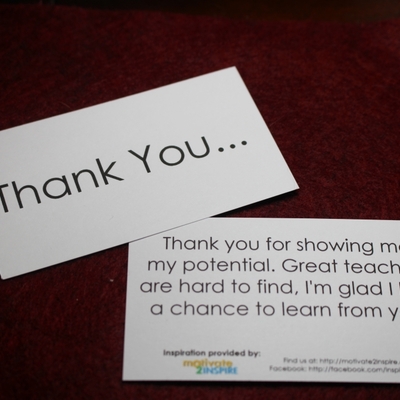 "thank you" mini-cards - a simple thank you - (for teachers)