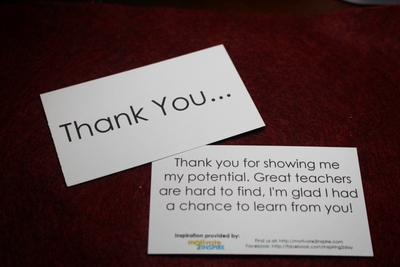 "Thank You" mini-cards - A Simple Thank You - (For Teachers)