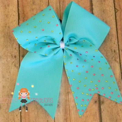Cheer bows with rhinestones