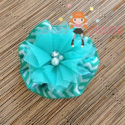 Shabby flower hair bow clips