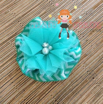 Shabby flower hair bow clips