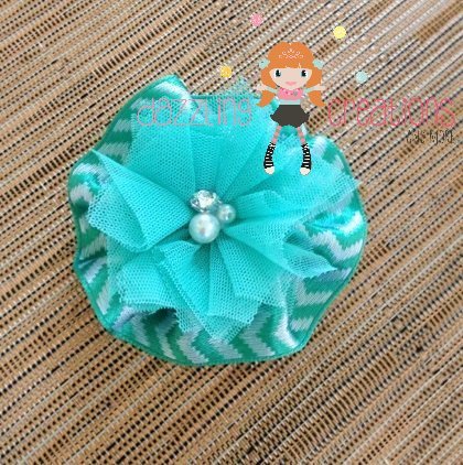 Shabby Flower Hair Bow Clips