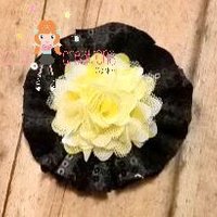Chiffon Flower Hair Bow Clips - Thumbnail 2