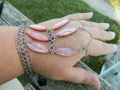 Pink Multi finger bracelet