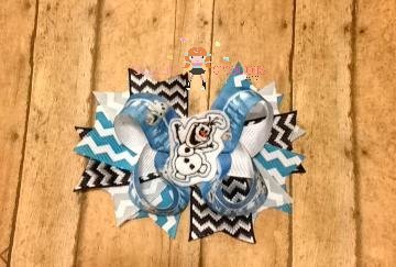 Olaf Hair Bow/Boutique Bow/Hair Clip/Girls Bows