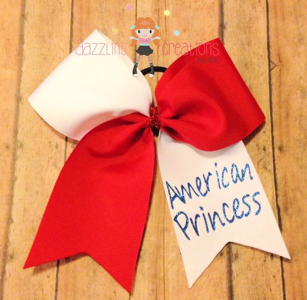 American Princess Patriotic 4th of July Cheer Bow