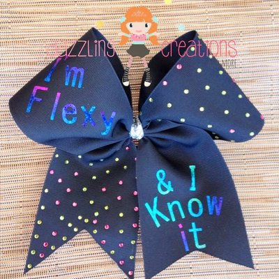 I'm flexy and i know it cheer bow 