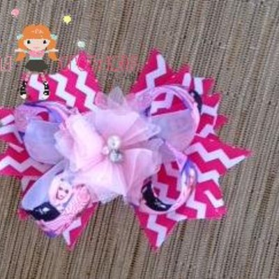 Pink girly girl hair bow/boutique bow/hair clip/girls bows