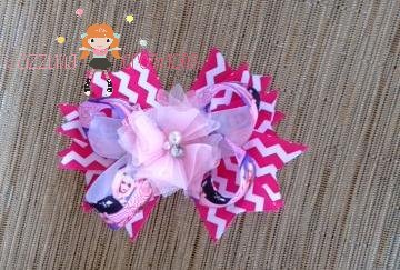 Pink girly girl hair bow/boutique bow/hair clip/girls bows