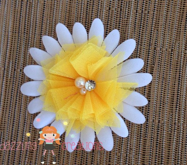 Daisy Hair Bow Clip
