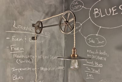 Vintage Industrial Pulley Lamp - The Draftsman Light