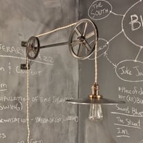 Vintage Industrial Pulley Lamp - The Draftsman Light