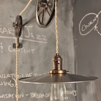 Vintage Industrial Pulley Lamp - The Draftsman Light - Thumbnail 4
