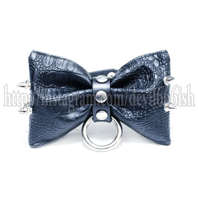 Spiky ribbon choker - black
