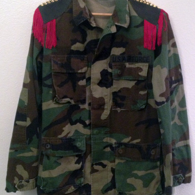 Red camo military jacket