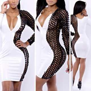 The Harlequin Xtreme Dress (White Leather)