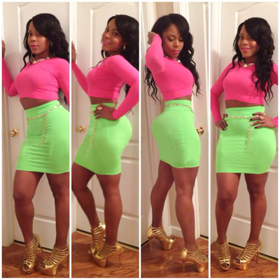 Two piece pencil shirt long sleeve set