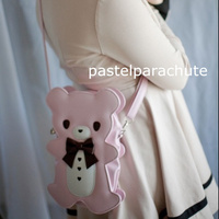 Lolita Teddy Bear Backpack/Crossbody Bag/Shoulder Bag 3 Ways Of Using Free Ship SP140640 - Thumbnail 1