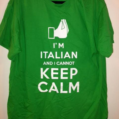 Unisex green i&#39;m italian and i cannot keep calm tshirt  reduced