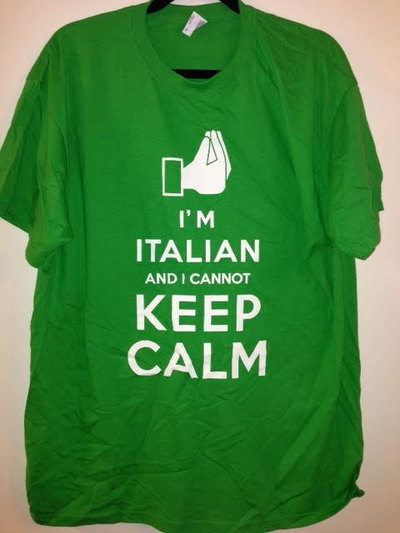 Unisex GREEN I&#39;m Italian and I Cannot Keep Calm Tshirt  REDUCED