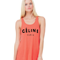 CELINE PARIS Flowy Racerback Tank - Thumbnail 1
