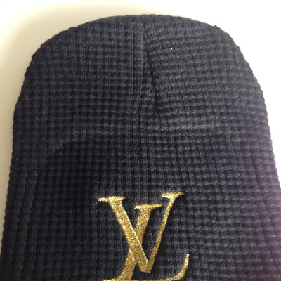 Lv black beanie waffle hat