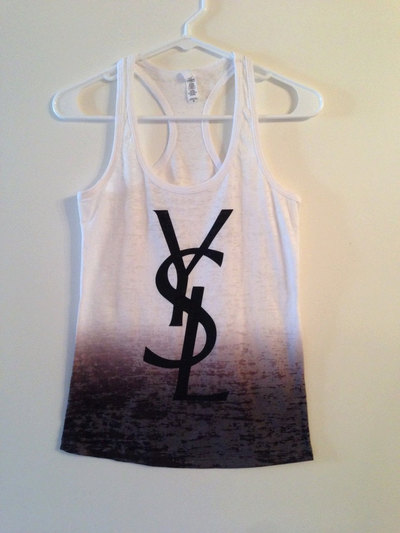 YSL Ombre Burnout Racerback Tank
