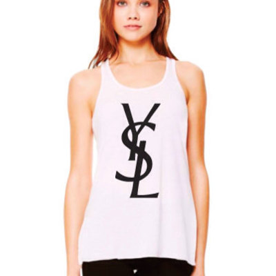 Ladies black or white ysl racer back tank 2xl