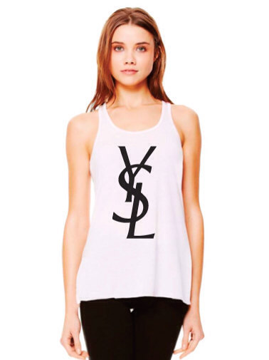 Ladies Black or White YSL Racer Back Tank 2xl