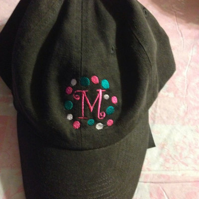 Initial hat with dots baseball cap