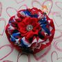 4th of July/Patriotic/Red White Blue Flower Hair Bow Clips/Photo Props-1