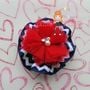 4th of July/Patriotic/Red White Blue Flower Hair Bow Clips/Photo Props-1