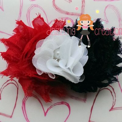 4th of july/patriotic/red white blue flower hair bow clips/photo props