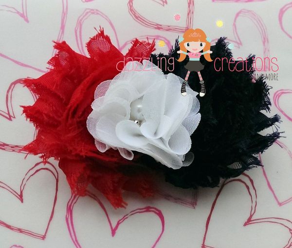 4th of July/Patriotic/Red White Blue Flower Hair Bow Clips/Photo Props