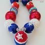 4th of July Patriotic Red Cupcake Chunky Necklace-1
