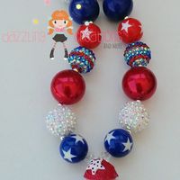 4th of July Patriotic Red Cupcake Chunky Necklace - Thumbnail 2