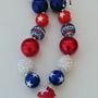 4th of July Patriotic Red Cupcake Chunky Necklace-3