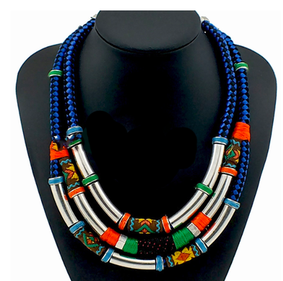 Woven Cable and Pipe Necklace