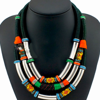 Woven Cable and Pipe Necklace - Thumbnail 1