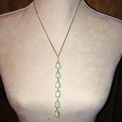 Gold chain with 6 tear drop pendant