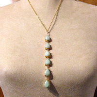 Gold chain with 6 tear drop pendant - Thumbnail 1