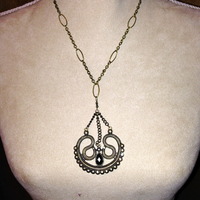 Brass Chain with Unique Pendant - Thumbnail 1